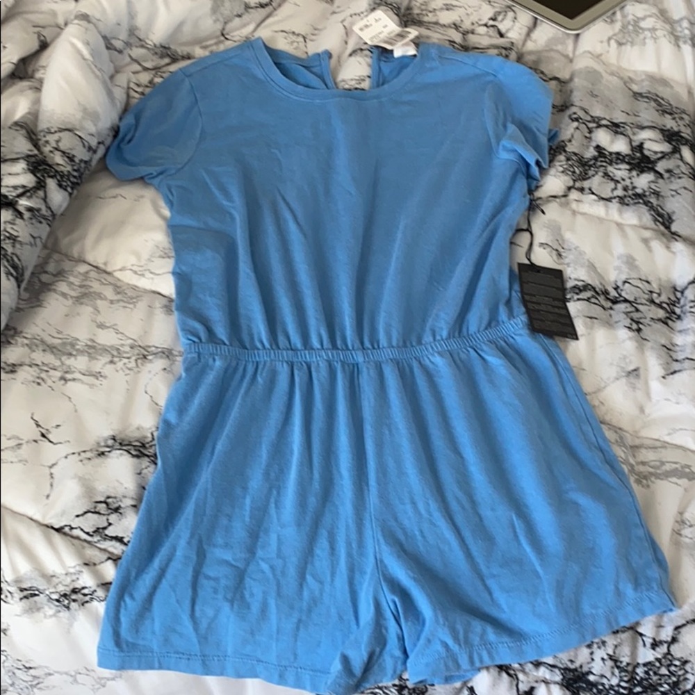blue short romper